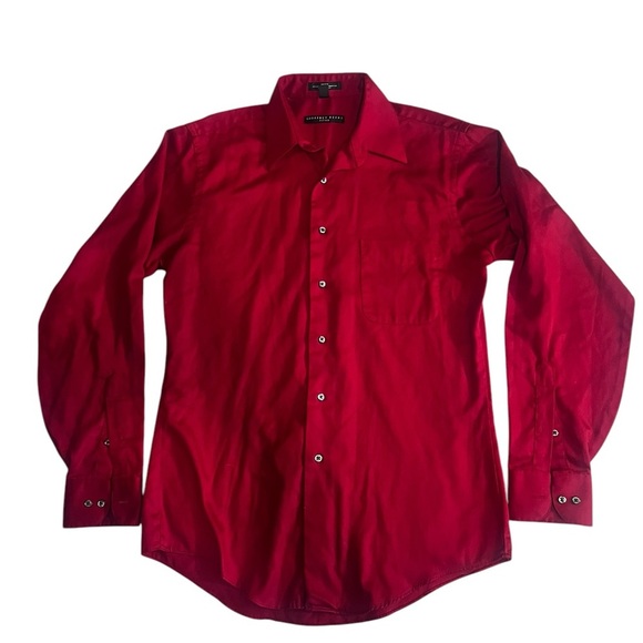 Geoffrey Beene Other - Geoffrey Beene Fitted Sateen Red Shirt size Medium 15.5" 34/35 sleeve